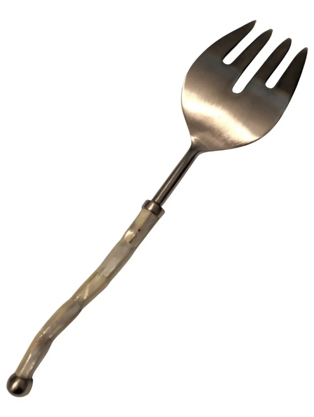 Serving Fork With Unique Curved Mother Of Pearl Handle
